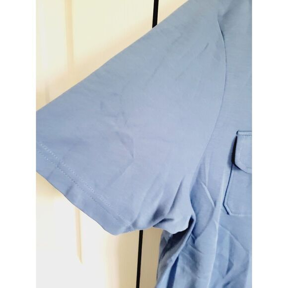 Perry Ellis XL Men’s Slate Blue Pima Cotton Polo Shirt Size XL Pockets SS‎ - Picture 3 of 6